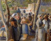 卡米耶 毕沙罗 : The Market at Gisors